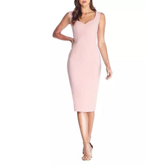 NEW Dress the Population Burgundy Elle Sheath Dress Size M NWT Quiet Luxury - Picture 1 of 15